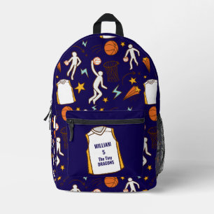 Basketball Player Personalised Name Number Subject Printed Backpack