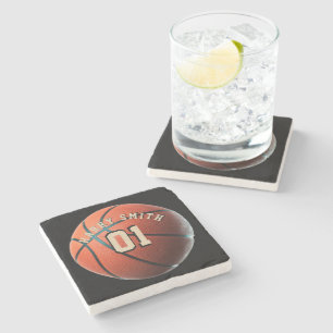 BASKETBALL PLAYER PERSONALISED STONE COASTER