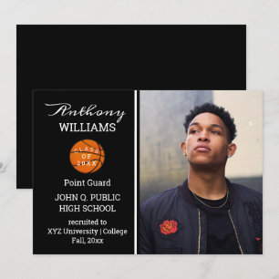 Basketball Player Photo Graduation Announcement