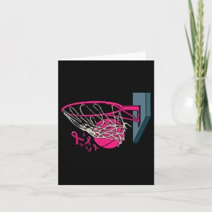 Basketball Player Pink Ribbon Breast Cancer Awaren Card