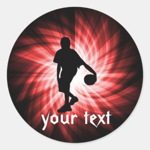 Basketball Player; Red Classic Round Sticker