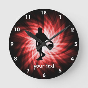 Basketball Player; Red Round Clock