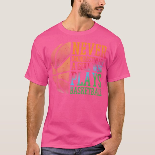 Basketball Player Retro Basketball Gift Girl Women T-Shirt (Front)