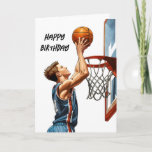 Basketball Player Shooting Hoops Happy Birthday Card<br><div class="desc">Score big on your special day with our slam-dunk birthday card! Featuring a cool basketball design with a young baller taking the shot, it's perfect for any hoop fanatic. Inside, you can add your personalised message for that extra personal touch. Whether they're shooting hoops or just shooting the breeze, this...</div>