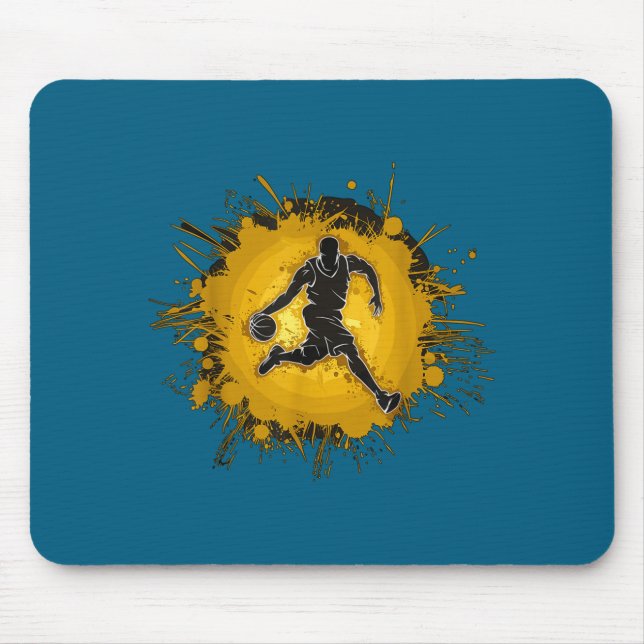 Basketball Player Silhouette Mouse Pad (Front)