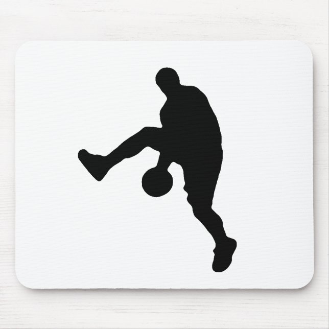 Basketball Player Silhouette Mouse Pad (Front)