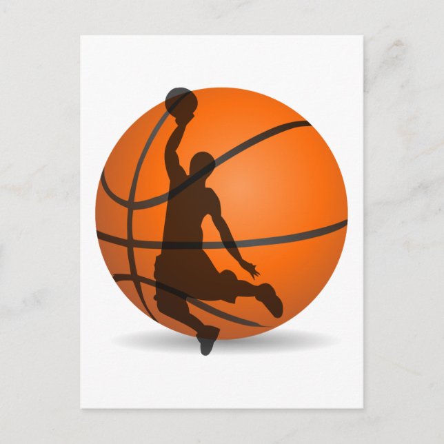 basketball player silhouette pop art postcard (Front)