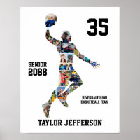 Basketball Player Silhouette Sports Photo Collage