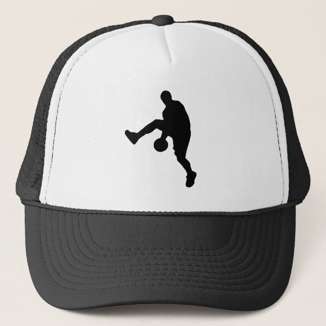 Basketball Player Silhouette Trucker Hat (Front)