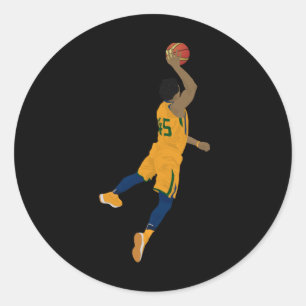 Basketball Player Slam Dunk Chiffon Top Classic Round Sticker
