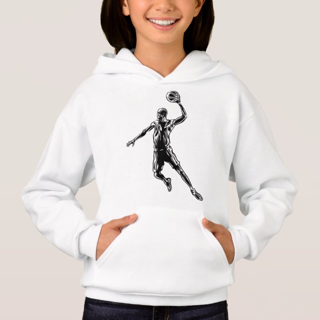 Basketball Player Slam Dunk Dark Design (Front)