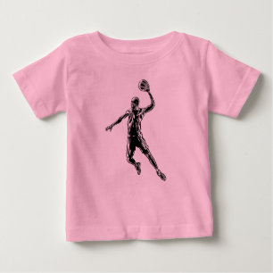 Basketball Player Slam Dunk Dark Design Baby T-Shirt