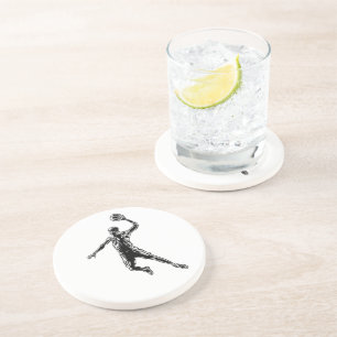 Basketball Player Slam Dunk Dark Design Coaster