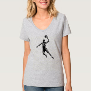 Basketball Player Slam Dunk Dark Design T-Shirt