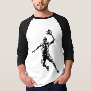 Basketball Player Slam Dunk Dark Design T-Shirt