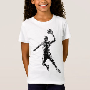 Basketball Player Slam Dunk Dark Design T-Shirt
