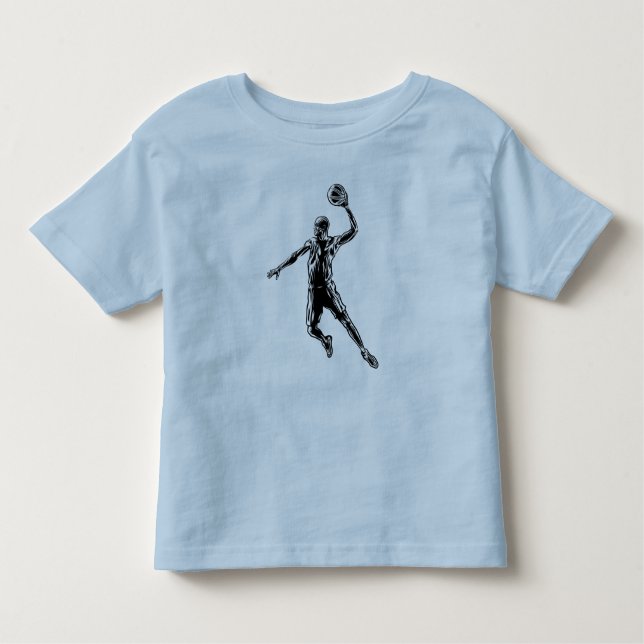 Basketball Player Slam Dunk Dark Design Toddler T-Shirt (Front)