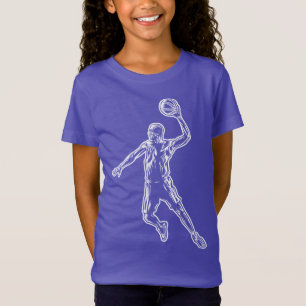 Basketball Player Slam Dunk Light Design T-Shirt