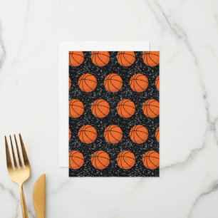 Basketball Player Sport Ball Elegant Black Glitter Menu
