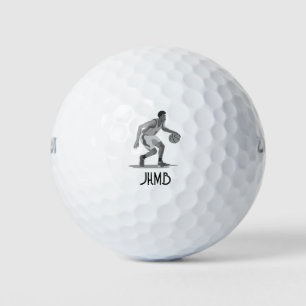 Basketball Player Sports Monogram Art Golf Balls