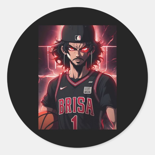 Basketball Player Top  Classic Round Sticker (Front)