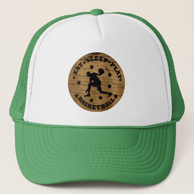 Basketball player vintage dribbling   trucker hat (Front)