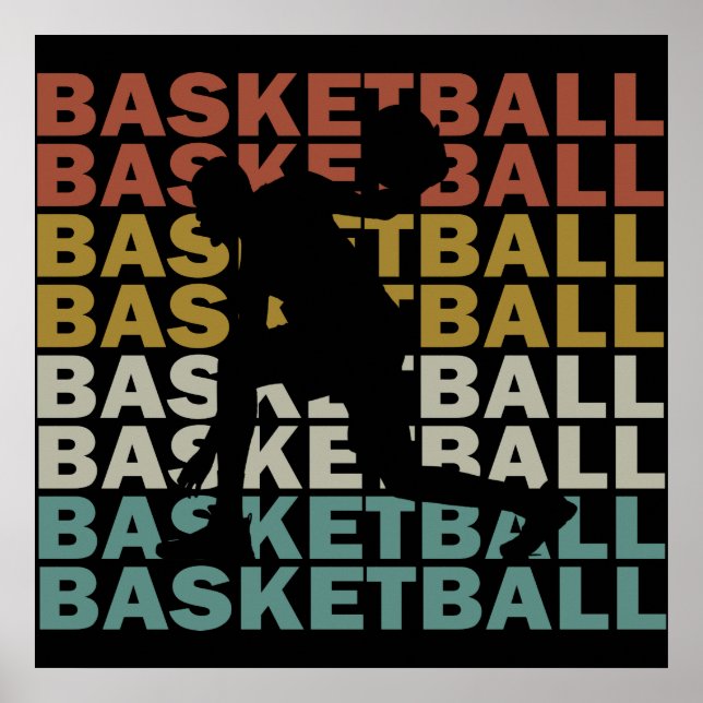 basketball player vintage retro design poster (Front)