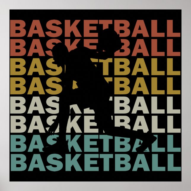 basketball player vintage retro design poster (Front)