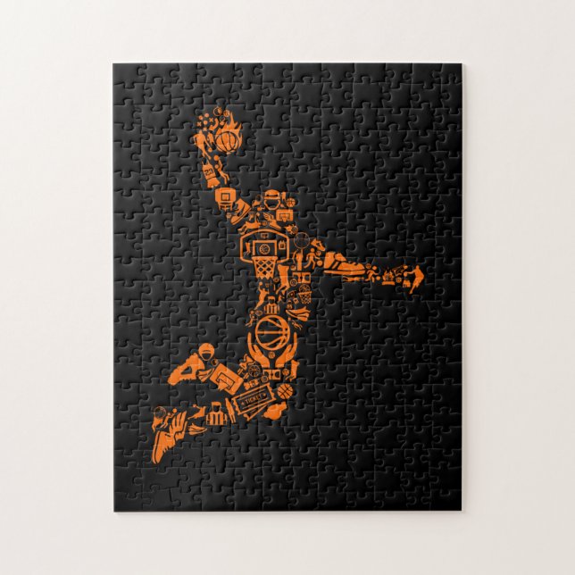 Basketball Player Vintage Sports Athlete Jigsaw Puzzle (Vertical)