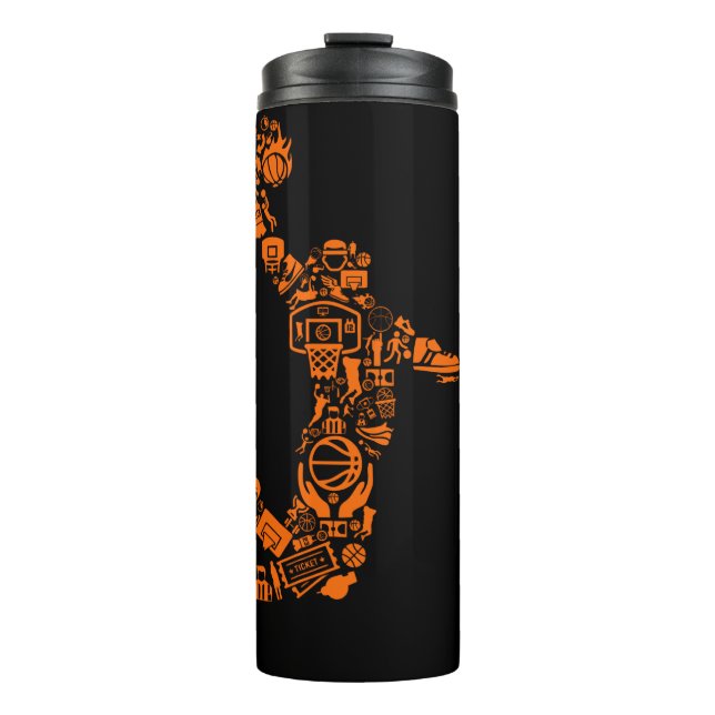 Basketball Player Vintage Sports Athlete Thermal Tumbler (Front)