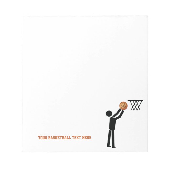 Basketball player with ball custom notepad (Front)