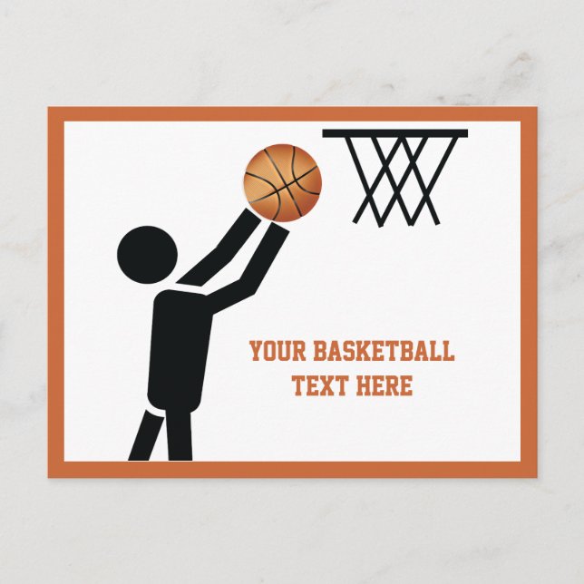 Basketball player with ball custom postcard (Front)