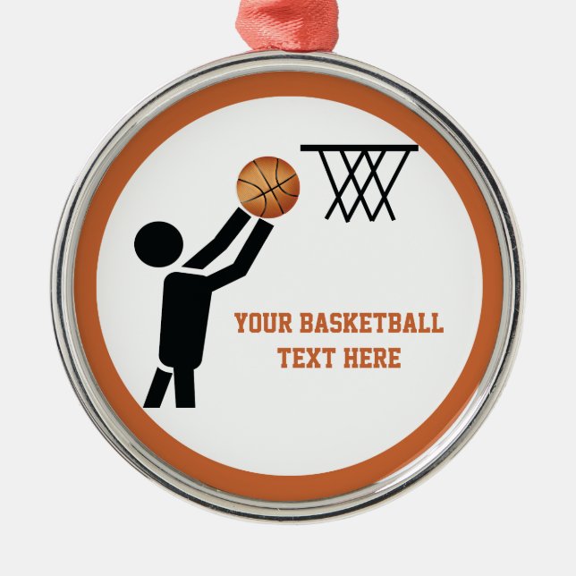 Basketball player with ball metal tree decoration (Front)