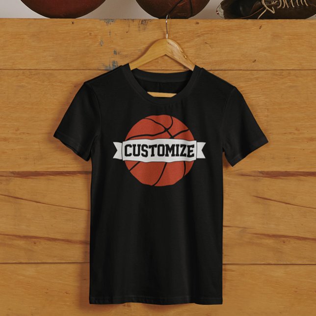 Basketball Players & Coaches Custom Team Name T-Shirt (Basketball team shirt with custom team name or text)