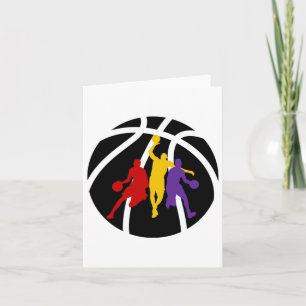 Basketball Players Cool Colourful Art Design Train Card