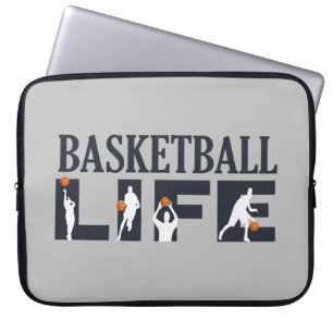 Basketball players driblling laptop sleeve