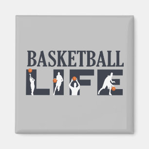 Basketball players driblling magnet