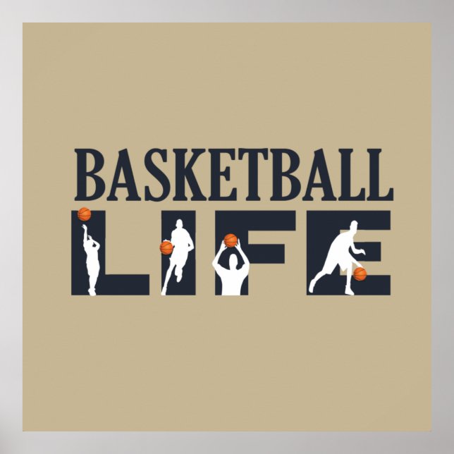 Basketball players driblling poster (Front)