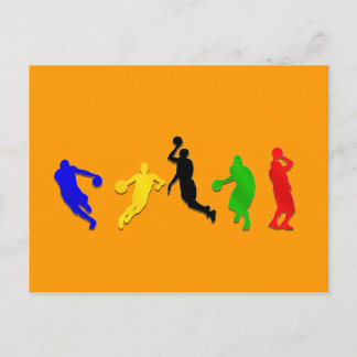 Basketball players hoops basketball postcard
