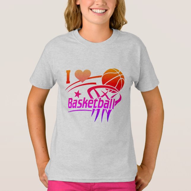 Basketball Players, I Love basketball, color T-Shirt (Front)