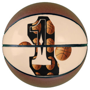 Basketball Players Number One With Basketballs, 