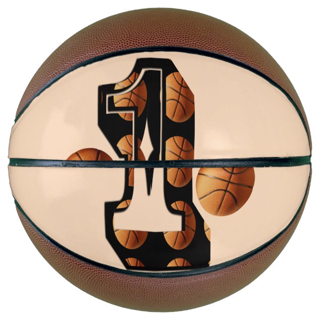 Basketball Players Number One With Basketballs,  (Front)
