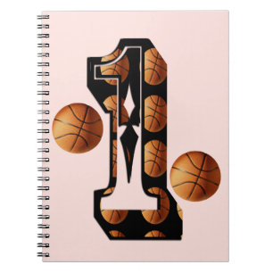 Basketball Players Number One With Basketballs,  Notebook