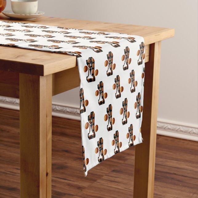 Basketball Players Number One With Basketballs,  Short Table Runner (In Situ)
