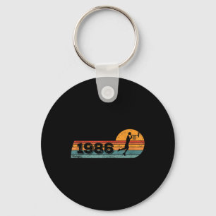 Basketball-players Vintage Born 1986 Birthday Bask Key Ring