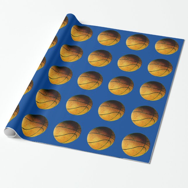 Basketball Pop Art Wrapping Paper (Unrolled)