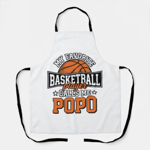 Basketball Popo Funny Vintage Sports Design_1 Apron