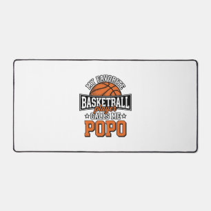 Basketball Popo Funny Vintage Sports Design_1 Desk Mat