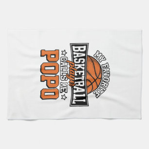 Basketball Popo Funny Vintage Sports Design_1 Tea Towel