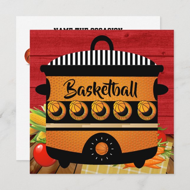 Basketball - Pot Luck - Gathering Invitation (Front/Back)
